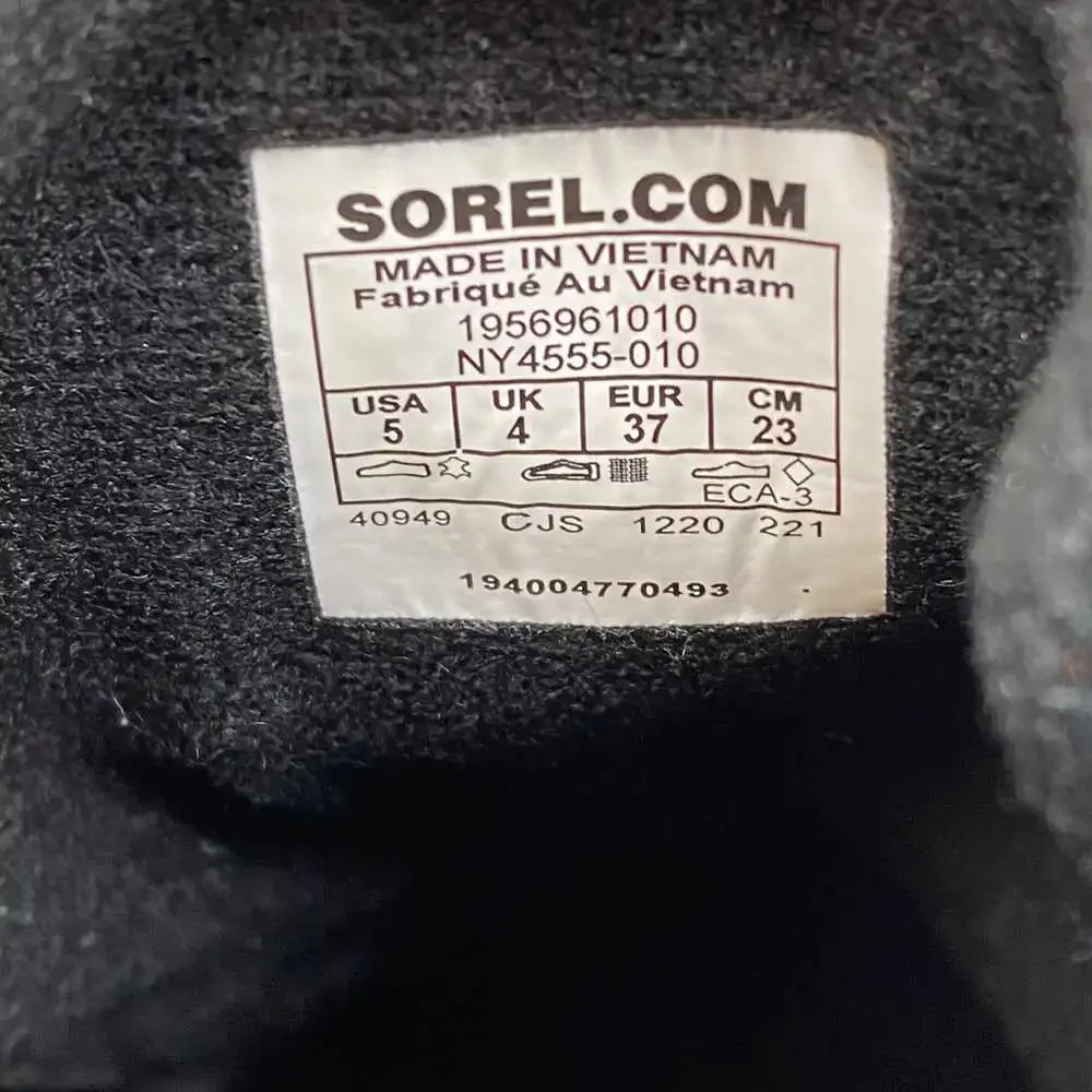 Sorel Black Pink Sparkle Lace-Up Boots | Kids' Leather Combat 5